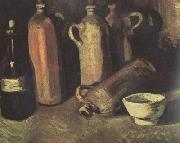 Vincent Van Gogh Still Life with Four Stone Bottles,Flask and White Cup (nn04) oil painting